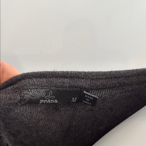 Prana Medium Cotton Gray Long Sleeve Midi Dress Drawstring Waist - Picture 4 of 9